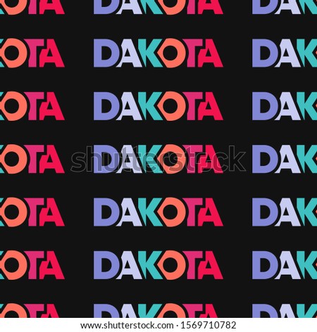 Seamless Pattern Design of Dakota USA America City Nation Colorful