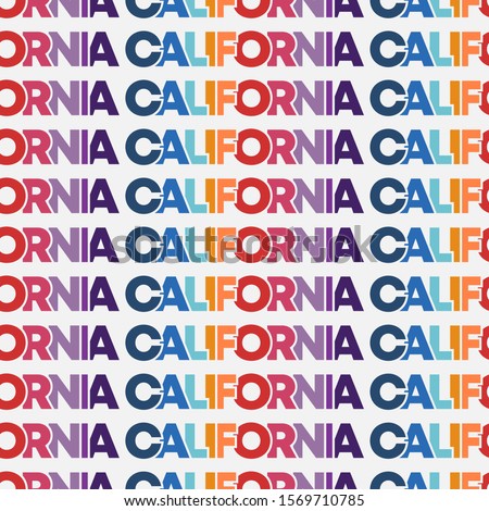 Seamless Pattern Design of California USA America City Nation Colorful