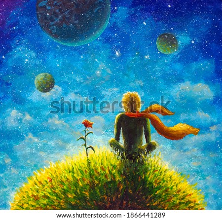 Original oil painting. The little Prince. Background.