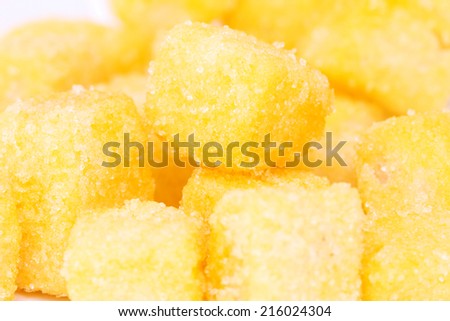 close up Baking biscuits and butter covered by sugar