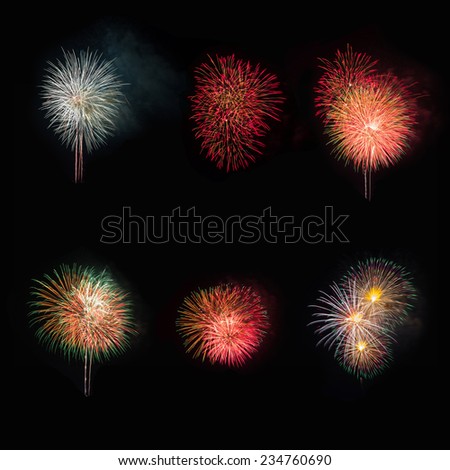 display of Blooming firework mixed color of celebration night