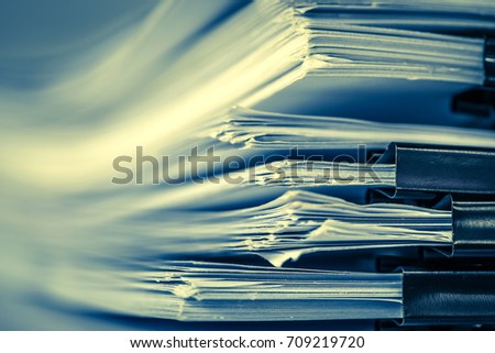 Extreamely Close Up Stacking Of Office Working Document With Paper Clip Folder Retro Color Tone Extreamely Close Up Stacking Of Office Working Document With Paper Clip Folder Retro Color Tone