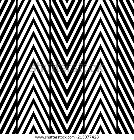 Abstract Black and White Herringbone Illusion Seamless Pattern. Line appears to tilt.