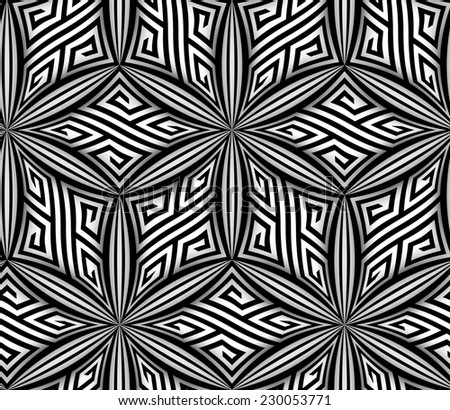 Abstract Op Art Black and White ZigZag Seamless Pattern