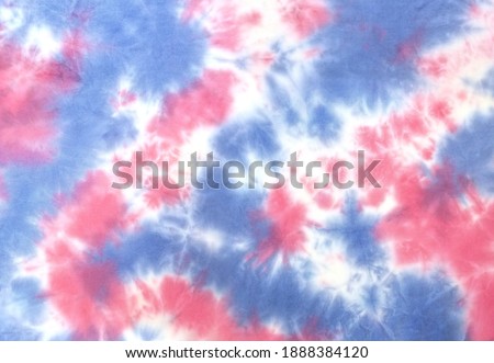 Tie Dye 2 Tone Clouds Close Up Shot fabric texture background Pink Blue Foto d'archivio © 