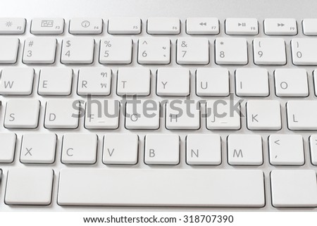 A part of desktop computer keyboard is a white color