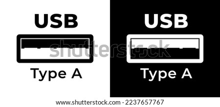 Vector icon symbol USB Type-A. Cable connection USB Type-A for mobile phone.