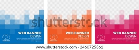 Easy to Customize Square Business Banners. Vector illustration with Space to add pictures. Suitable for social media post, instagram story and web ads.