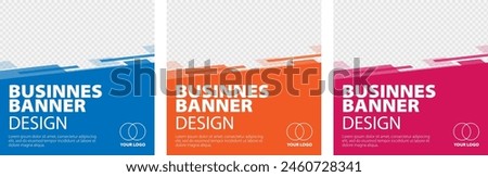 Easy to Customize Square Business Banners. Vector illustration with Space to add pictures. Suitable for social media post, instagram story and web ads.