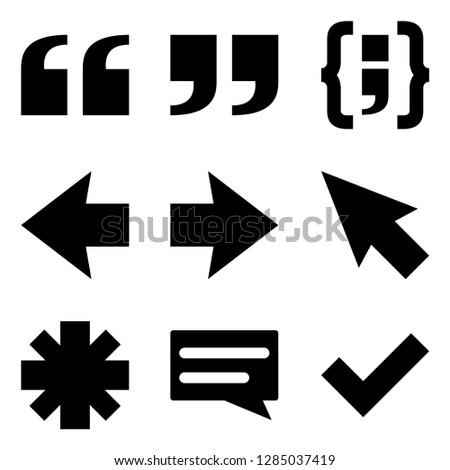 Quotation Marks, Pointer Arrows and Chat Bubble