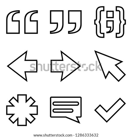 Quotation Marks, Pointer Arrows and Chat Bubble