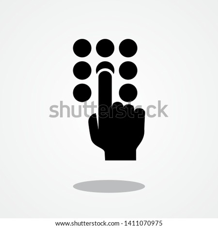 Finger and Dialpad icon with Gray Shadow 