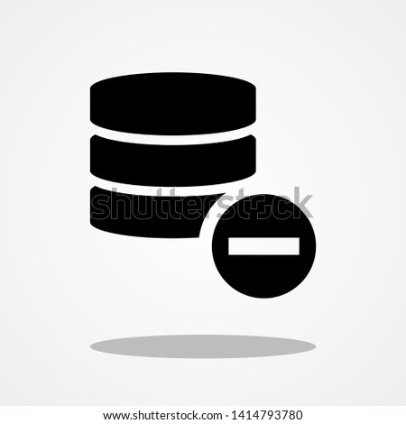 Delete Database Icon with Gray Shadow