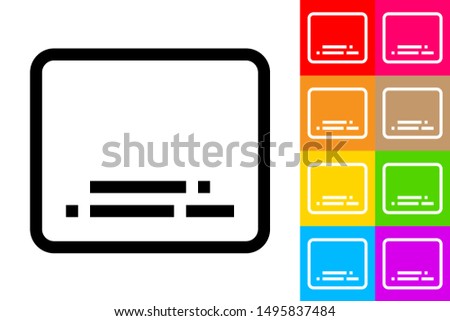 Subtitles. Line Icon With Different Color Background.