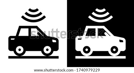 Electronic Toll Collection. Glyph Icon in White and Black Version.