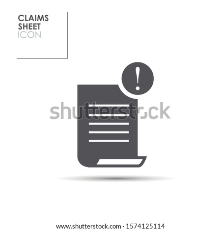 Icon of a claim sheet, invoice, fine, payment, or warning. Editable vector.