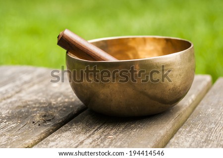 golden tibetan bowl