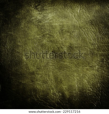 green  leather texture or background, square format