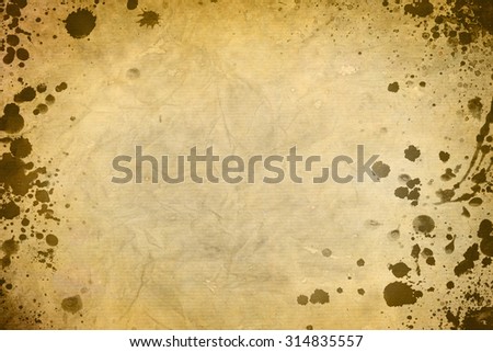 old  kraft paper with coffee stains texture or background
