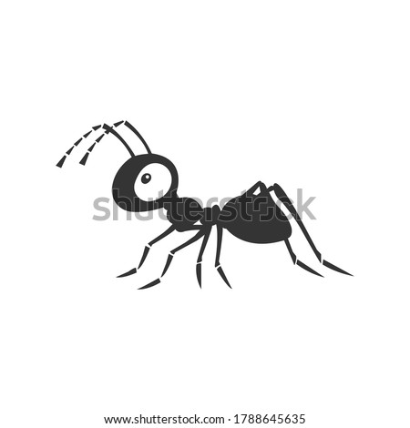 Ant silhouette vector on a white background