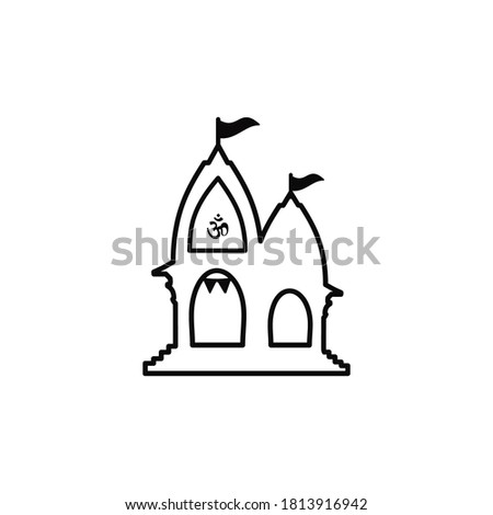 hindu temple icon vector on a white background