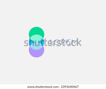 Abstract overlap colorful circles logo. Minimalistic style vector logotype.