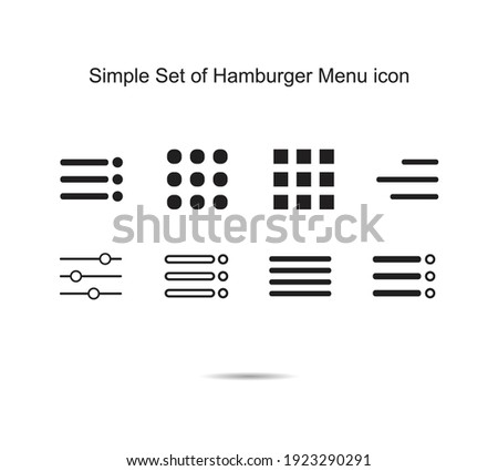 Set of Hamburger Menu icon vector illustration graphic on background