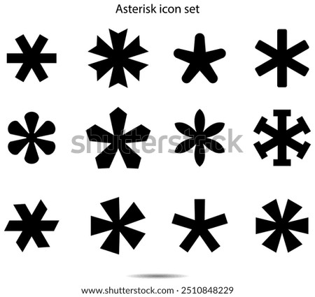 Asterisk icon set vector illustration graphic on background