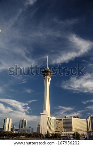 LAS VEGAS - JULY 29: Stratosphere hotel on July 29, 2012 in Las Vegas, Nevada. Stratosphere hotel is the tallest building in Las Vegas