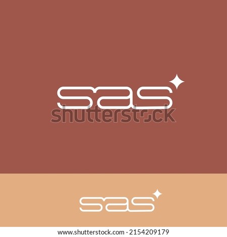 Letter SAS Typography Logo Line Monogram. Abstract letter SAS logo vector design. Simple line logo identity