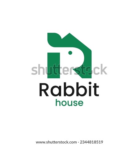 Rabbit house logo icon vector illustration design, rabbit and home creative logo design