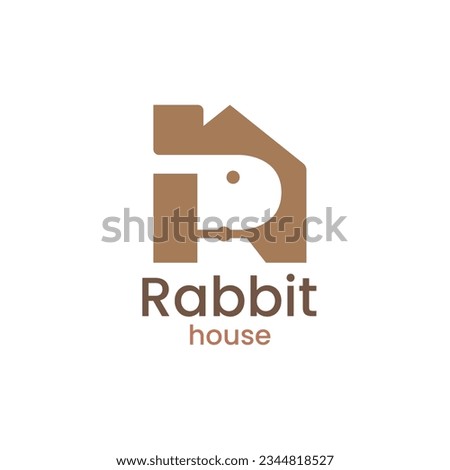 Rabbit house logo icon vector illustration design, rabbit and home creative logo design