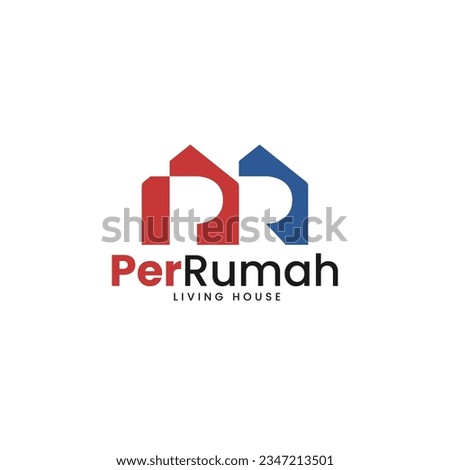 Initials P R in vector for construction, home, real estate, building, property. Minimal trendy professional logo design template