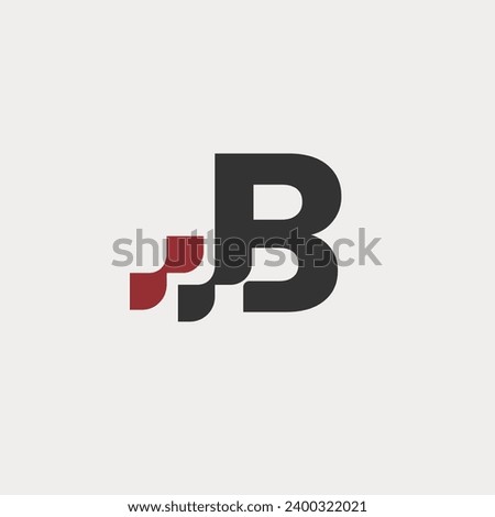 Simpel letter B logo design with square connected as network logo vector