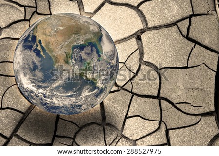 Global warming concept. Photo composition with image from NASA. The image of the planet Earth has been taken from the NASA archives. Source of the map: http://www.flickr.com/photos/gsfc/6760135001/
