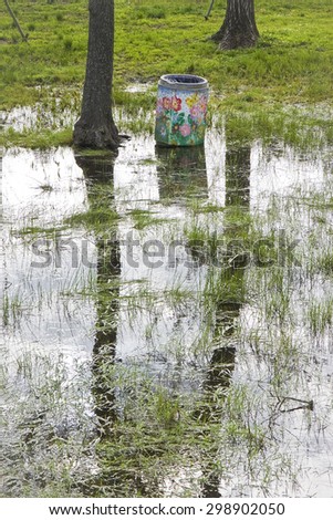 Flooded fields - Field under flood water