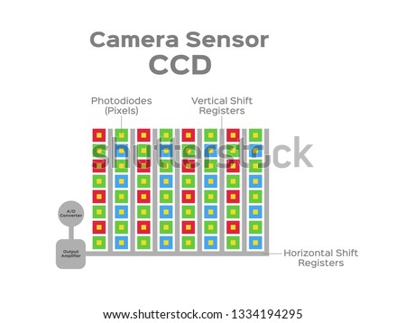 ccd and cmos sensor vector / camera sensor