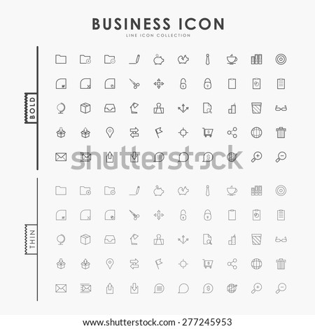 business bold and thin line icons