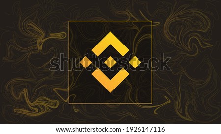 Binance cryptocurrency colorful gradient logo on liquid texture background.