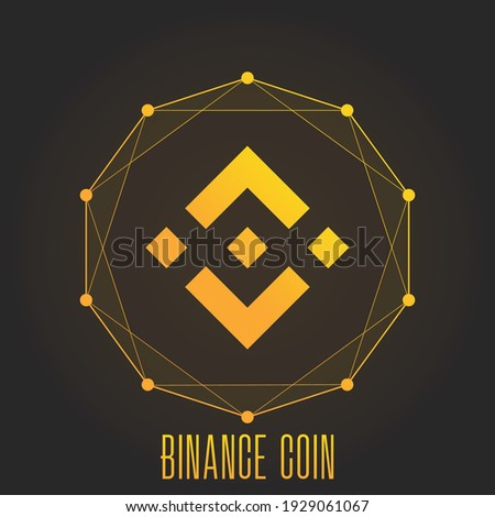 Binance coin icon. Colorful gradient logo isolated on dark background.