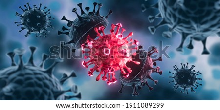 Coronavirus mutation inside human body - flu outbreak or coronaviruses influenza - 3D 