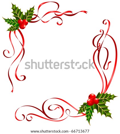 Vector Christmas Ribbons Decorated - 66713677 : Shutterstock