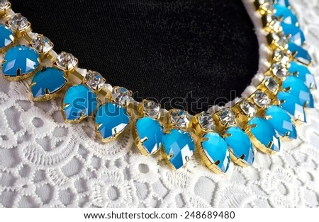 Beautiful jewelry collar on dress