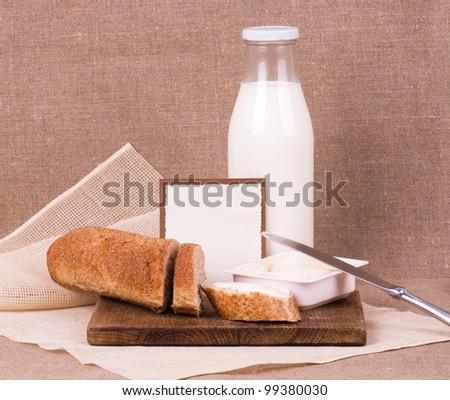 Banner add for recipe with bread and milk