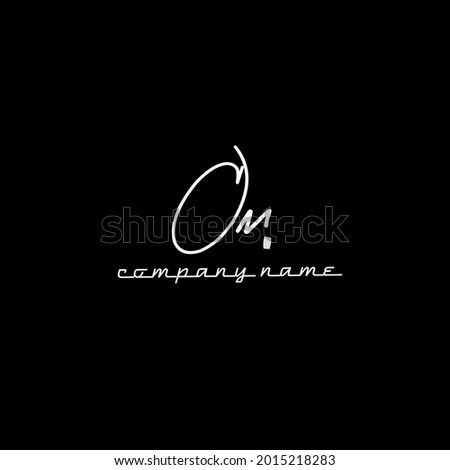 O m Om initial logo handwriting template vector Foto stock © 