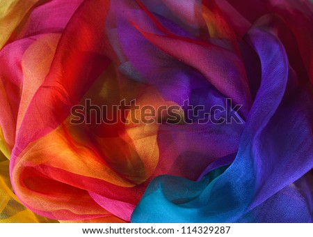 Silk rainbow scarf