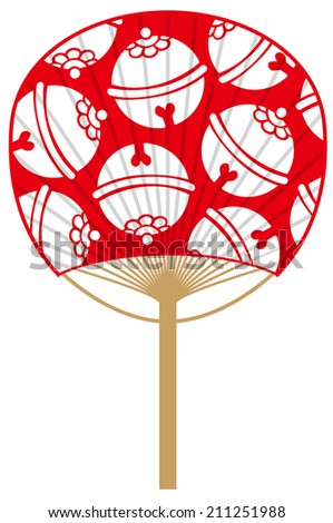 Round fan  Pattern of the bell  Japan style