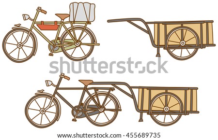 Retro bicycle. Carts.