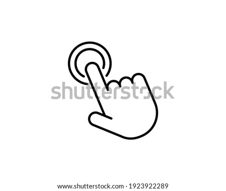Double tap line icon. Hand Click linear style sign for mobile concept and web design. Finger touch outline vector icon. Cursor pointer symbol, logo illustration. Pixel perfect vector graphics.