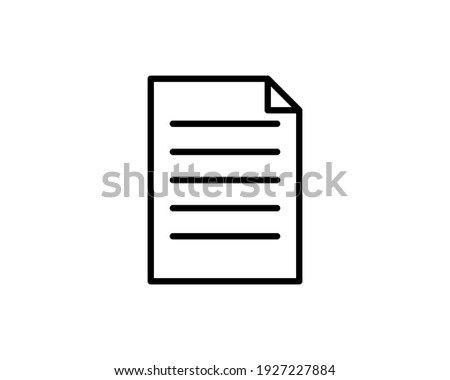 Document icon. File, text document, a sheet of paper document. symbol for modern websites and mobile app UI designs